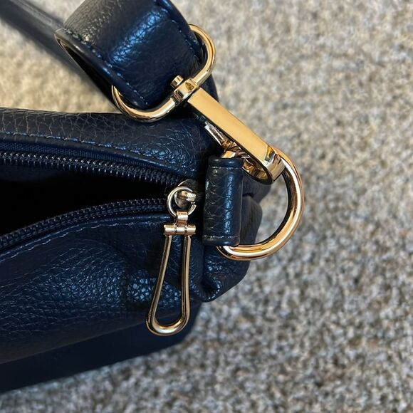 Navy Blue Brandless Plain Crossbody Purse w/ Adjustable Strap - Picture 9 of 10